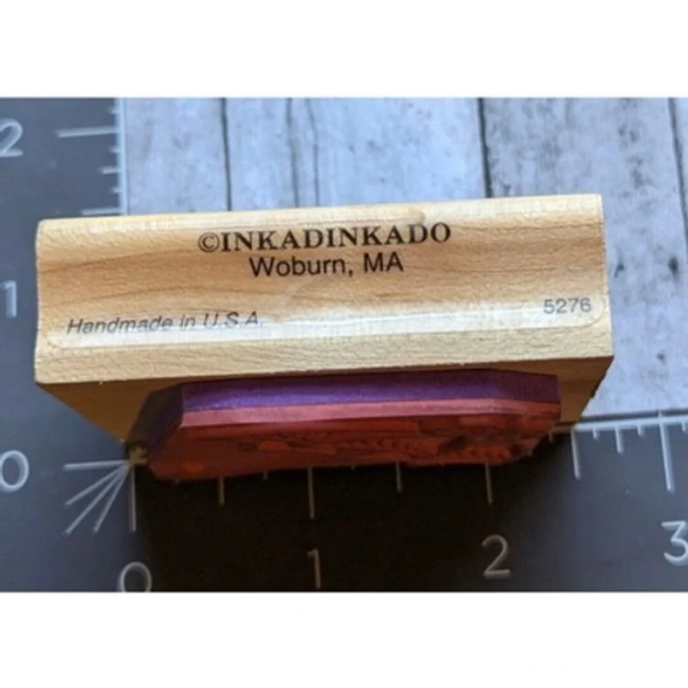 Inkadinkado Parasol Umbrella Bow 5276 Rubber Stamp Wood #H31